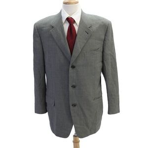 Canali For Bloomingdales Mens Long Sleeves Lined Two Button Jacket Plaid Size 54